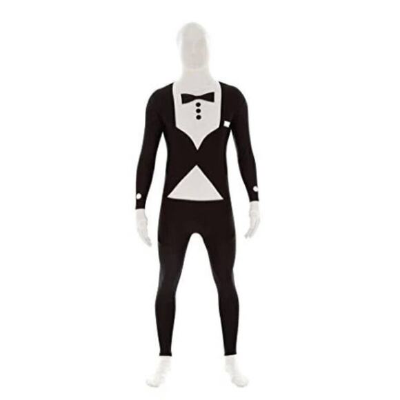 Morphsuit Halloween Costume Mens Small Tuxedo Bodysuit Full Body Suit Cosplay - Picture 2 of 9